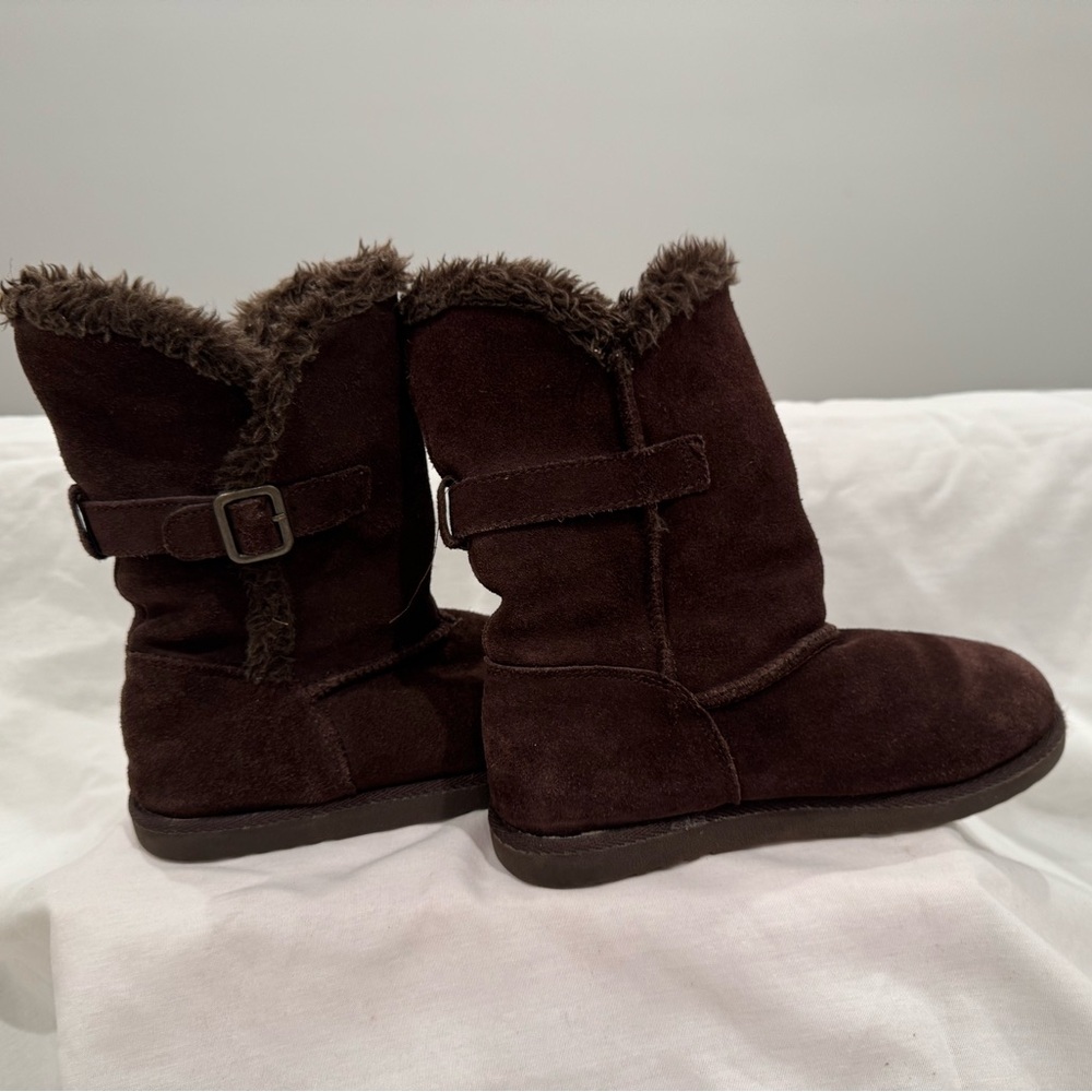Circo Kids Suede Brown Boots with Faux Fur Trim